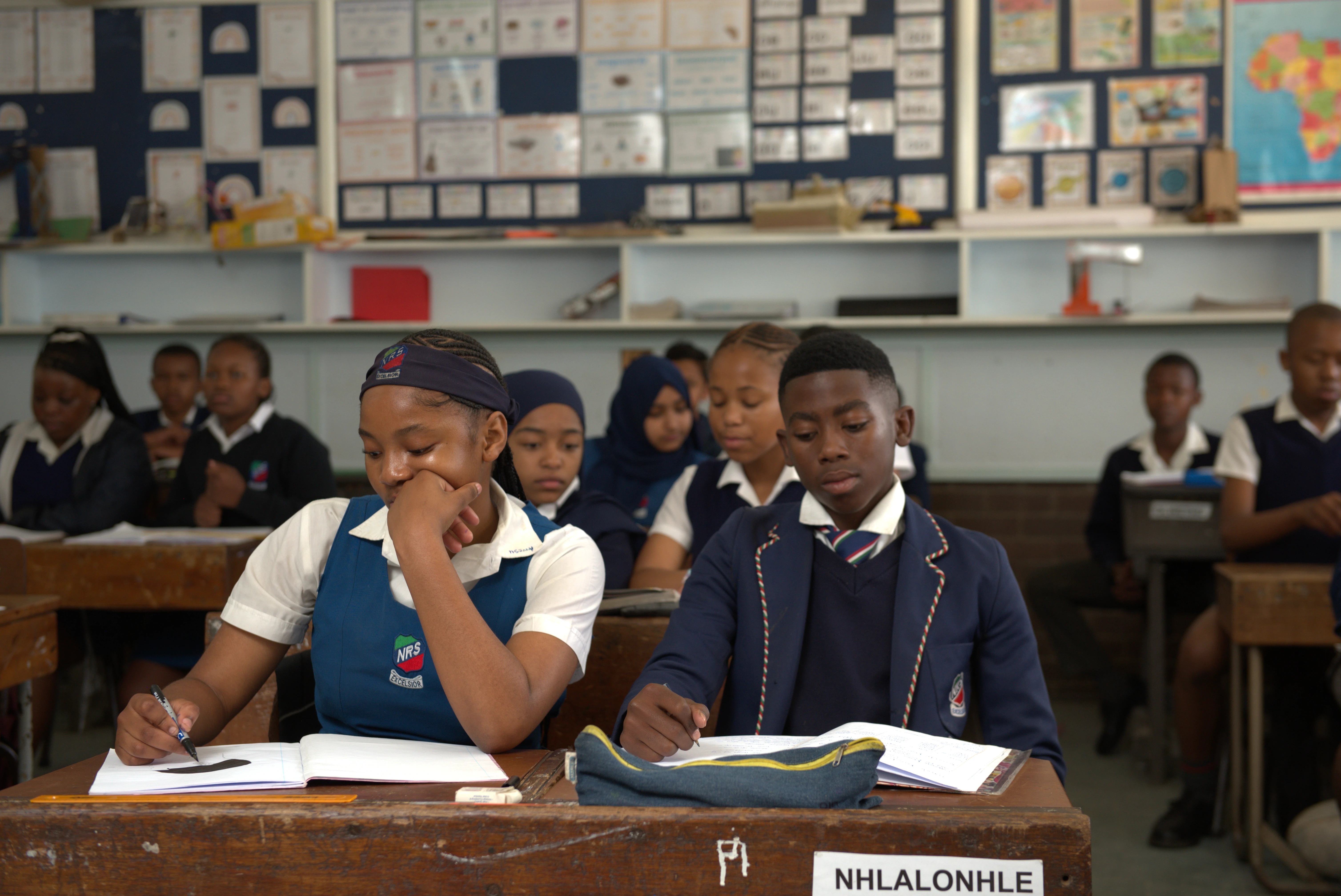 Grade 7 classroom learning at Nuwe Republiek Primary School